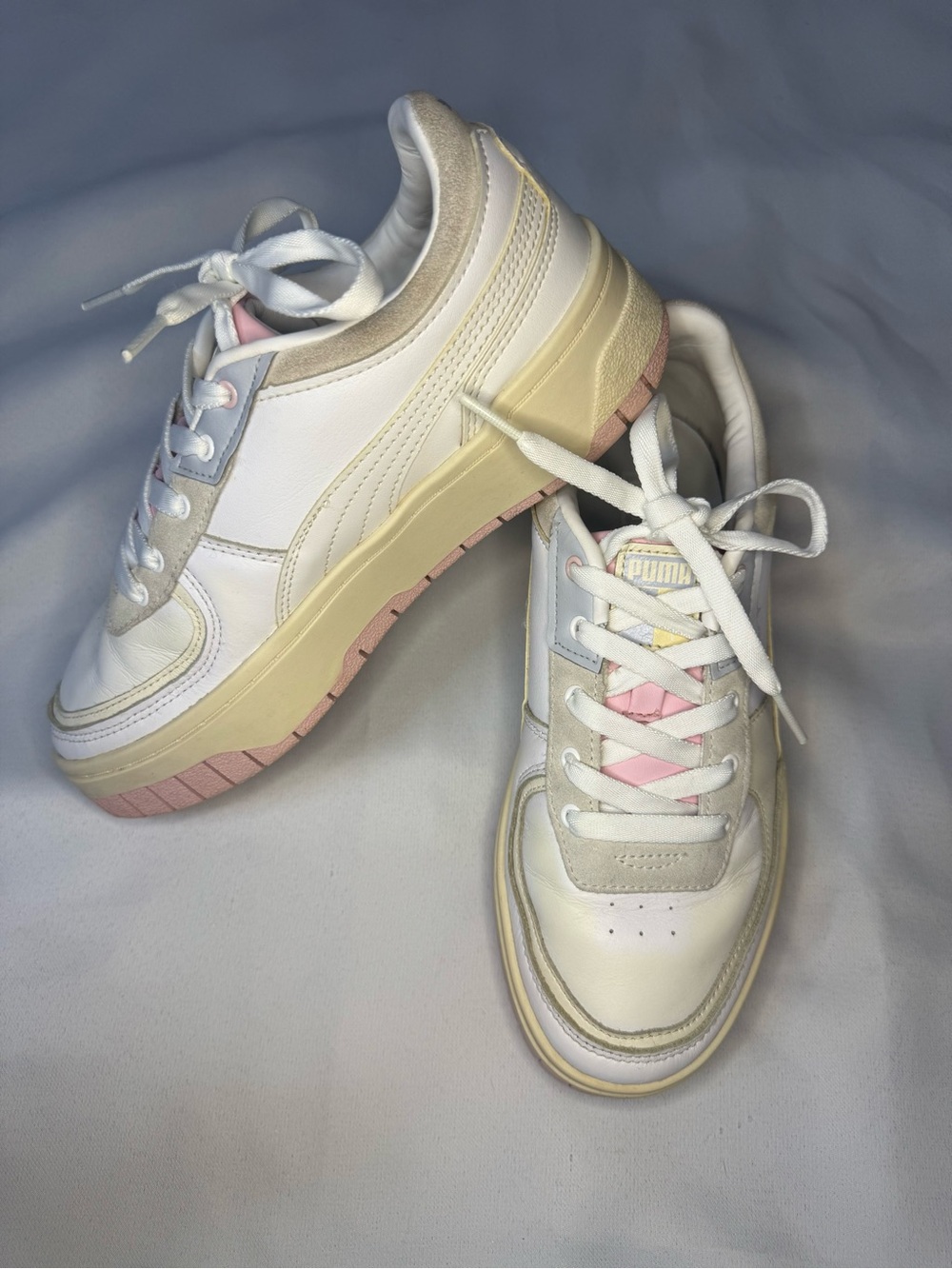 Puma - Cali Dream Platform Pastel Pink & White Sneakers - Size 8 US